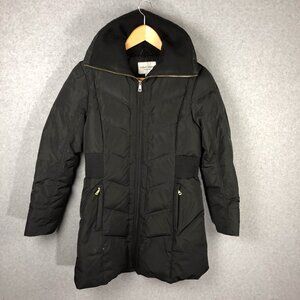 Cole Haan Signature Black Down Long Winter Coat Size Small